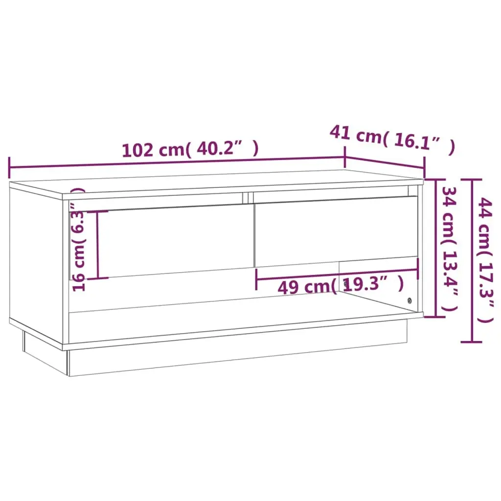 TV Cabinet Brown Oak 102x41x44 cm Engineered Wood 812974