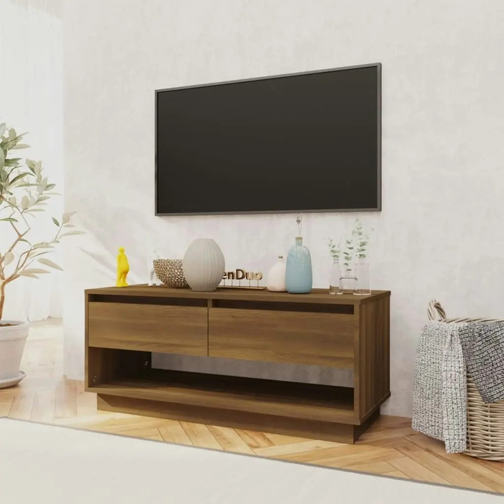 TV Cabinet Brown Oak 102x41x44 cm Engineered Wood 812974