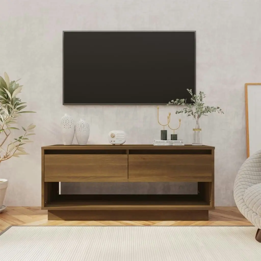 TV Cabinet Brown Oak 102x41x44 cm Engineered Wood 812974