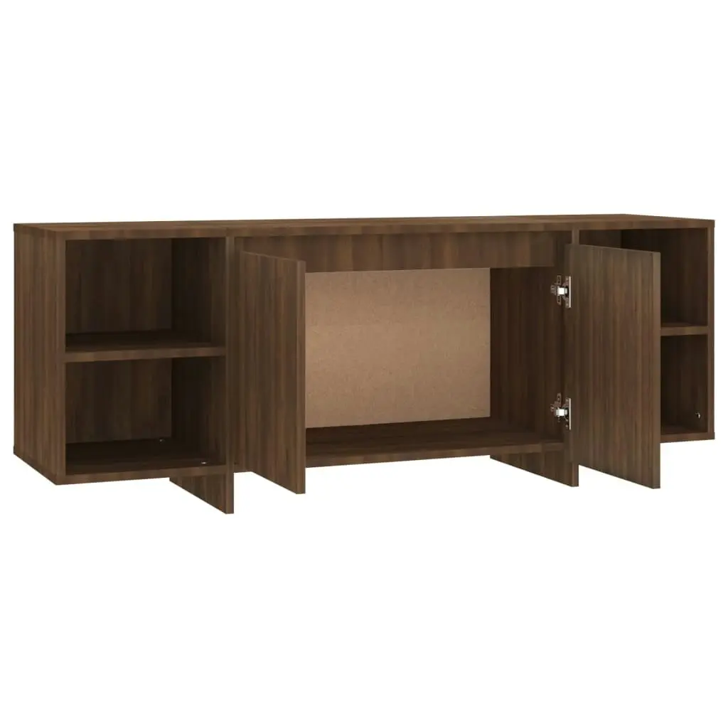 TV Cabinet Brown Oak 130x35x50 cm Engineered Wood 813055