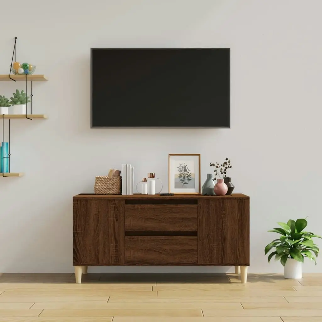 TV Cabinet Brown Oak 102x44.5x50 cm Engineered Wood 819603