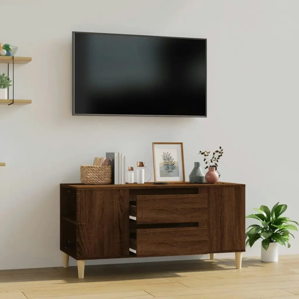 TV Cabinet Brown Oak 102x44.5x50 cm Engineered Wood 819603