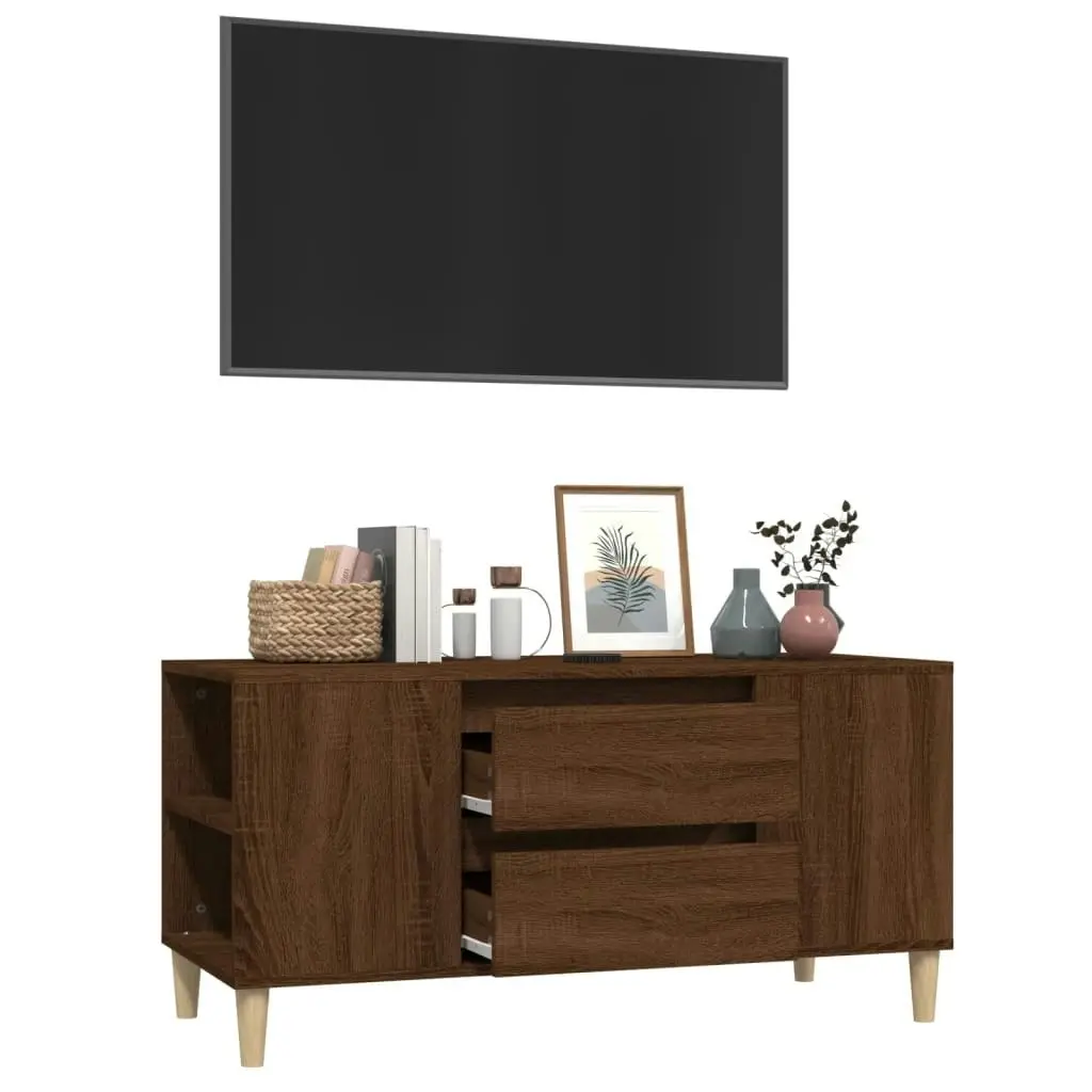 TV Cabinet Brown Oak 102x44.5x50 cm Engineered Wood 819603