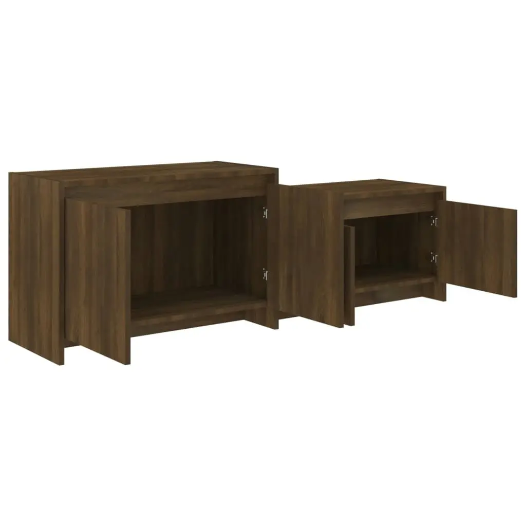 TV Cabinet Brown Oak 146.5x35x50 cm Engineered Wood 813028