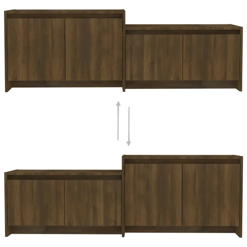 TV Cabinet Brown Oak 146.5x35x50 cm Engineered Wood 813028