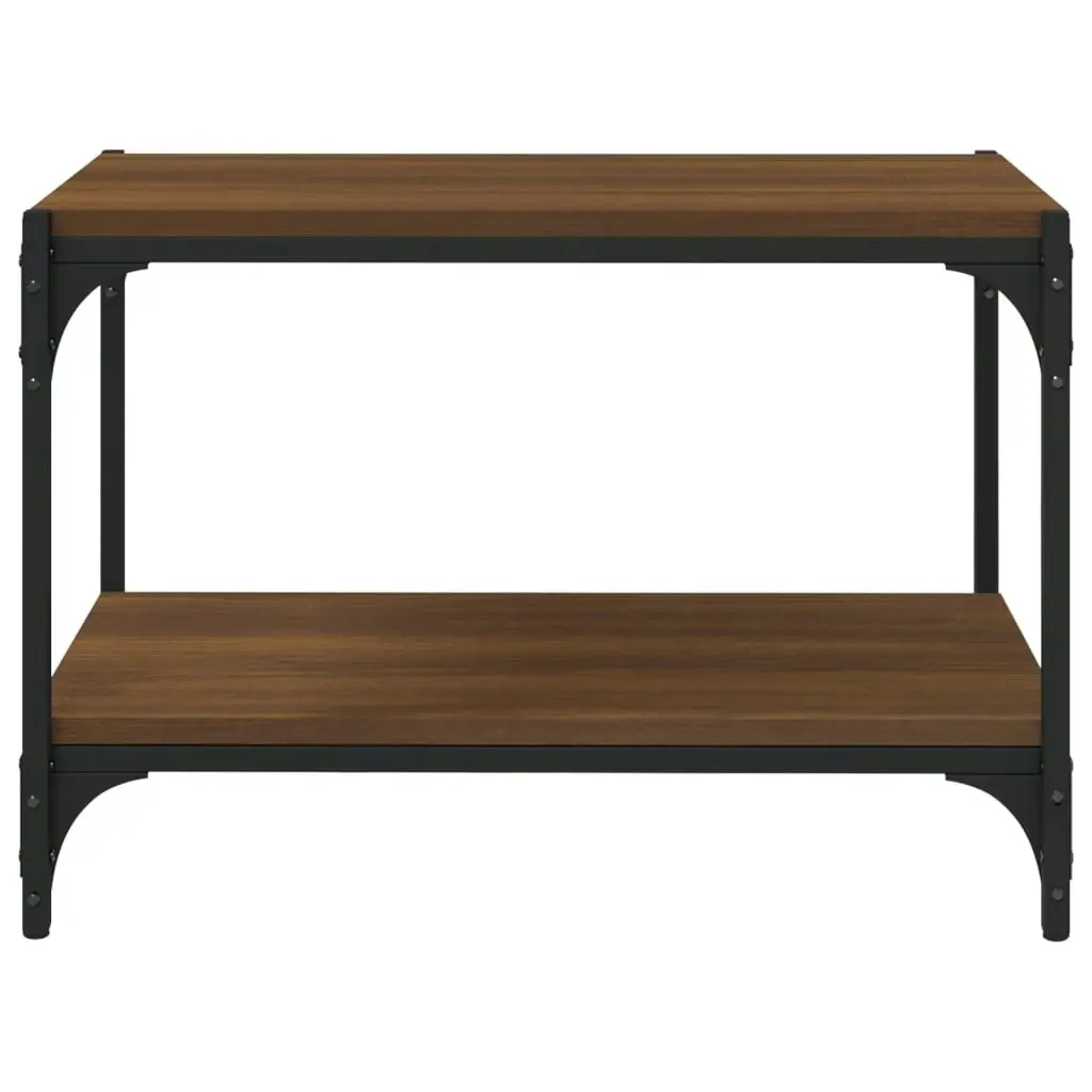 TV Cabinet Brown Oak 60x33x41 cm Engineered Wood and Steel 819321