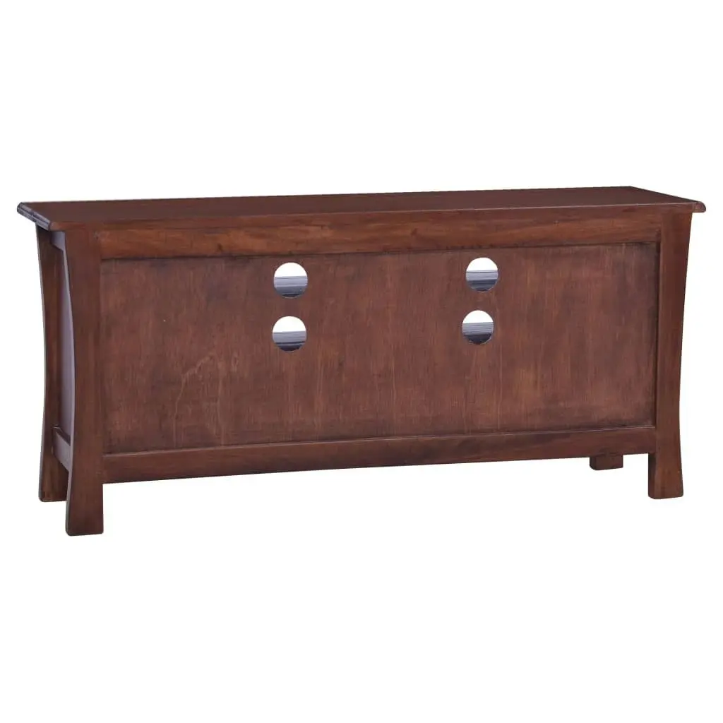 TV Cabinet Classical Brown 100x30x45 cm Solid Mahogany Wood 288304