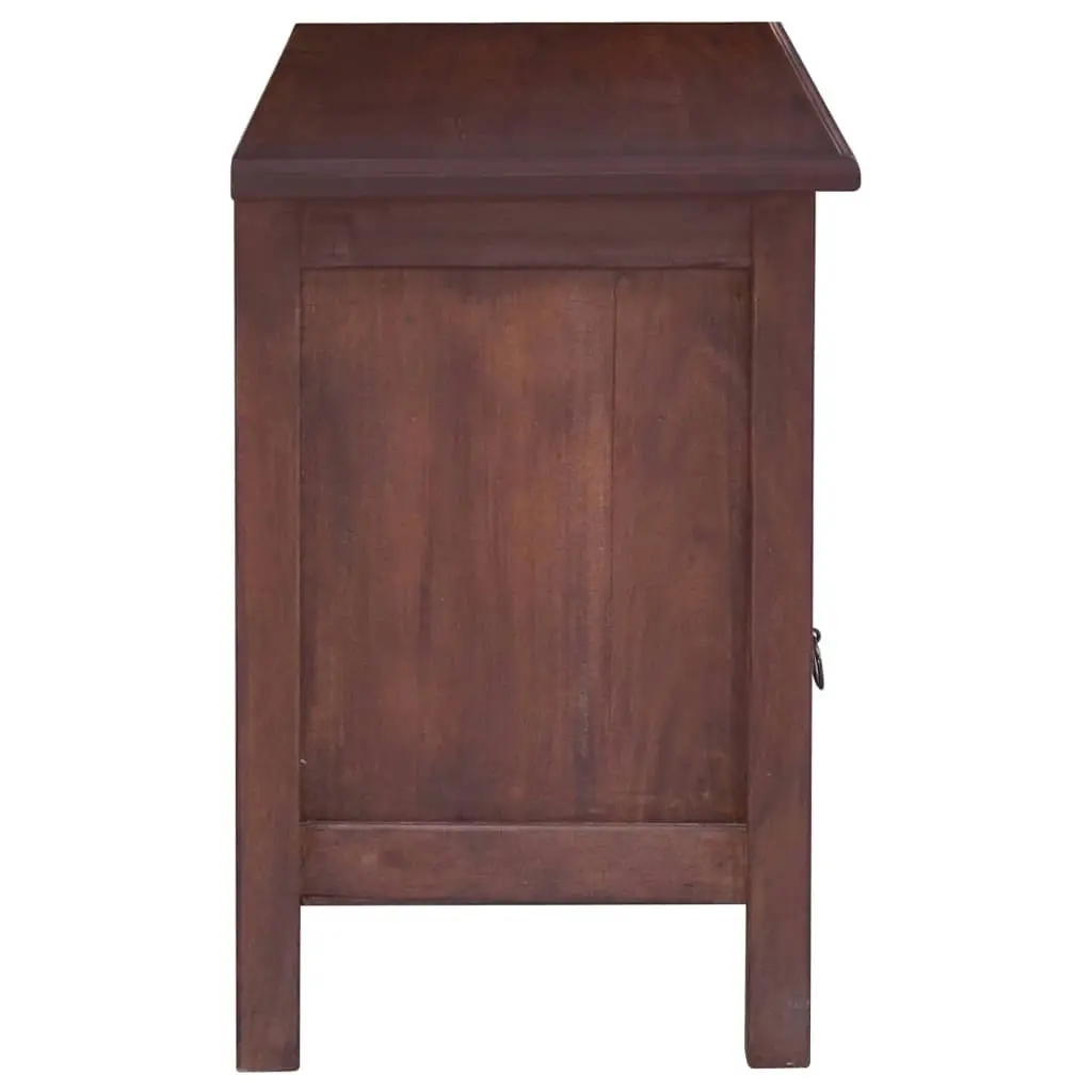 TV Cabinet Classical Brown 100x30x45 cm Solid Mahogany Wood 288304