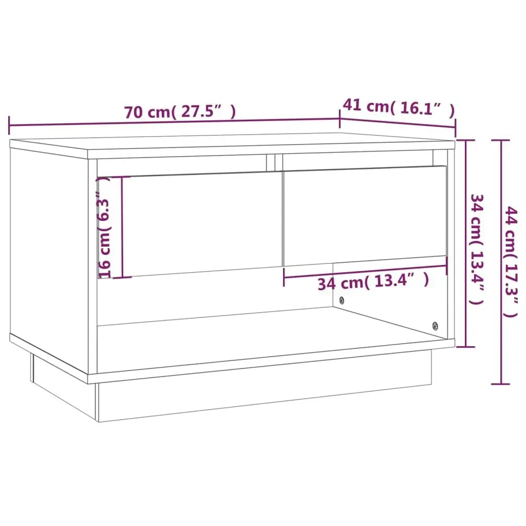 TV Cabinet Brown Oak 70x41x44 cm Engineered Wood 812977