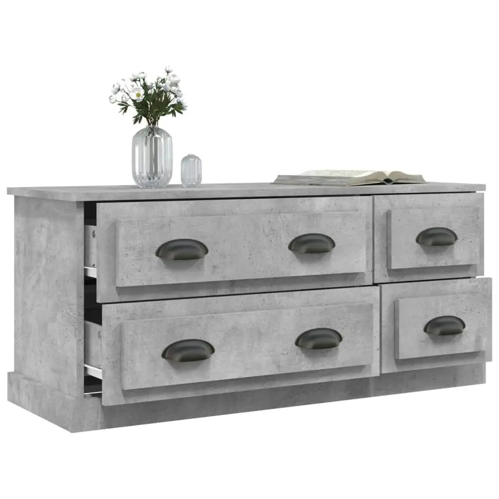 TV Cabinet Concrete Grey 100x35.5x45 cm Engineered Wood 816452