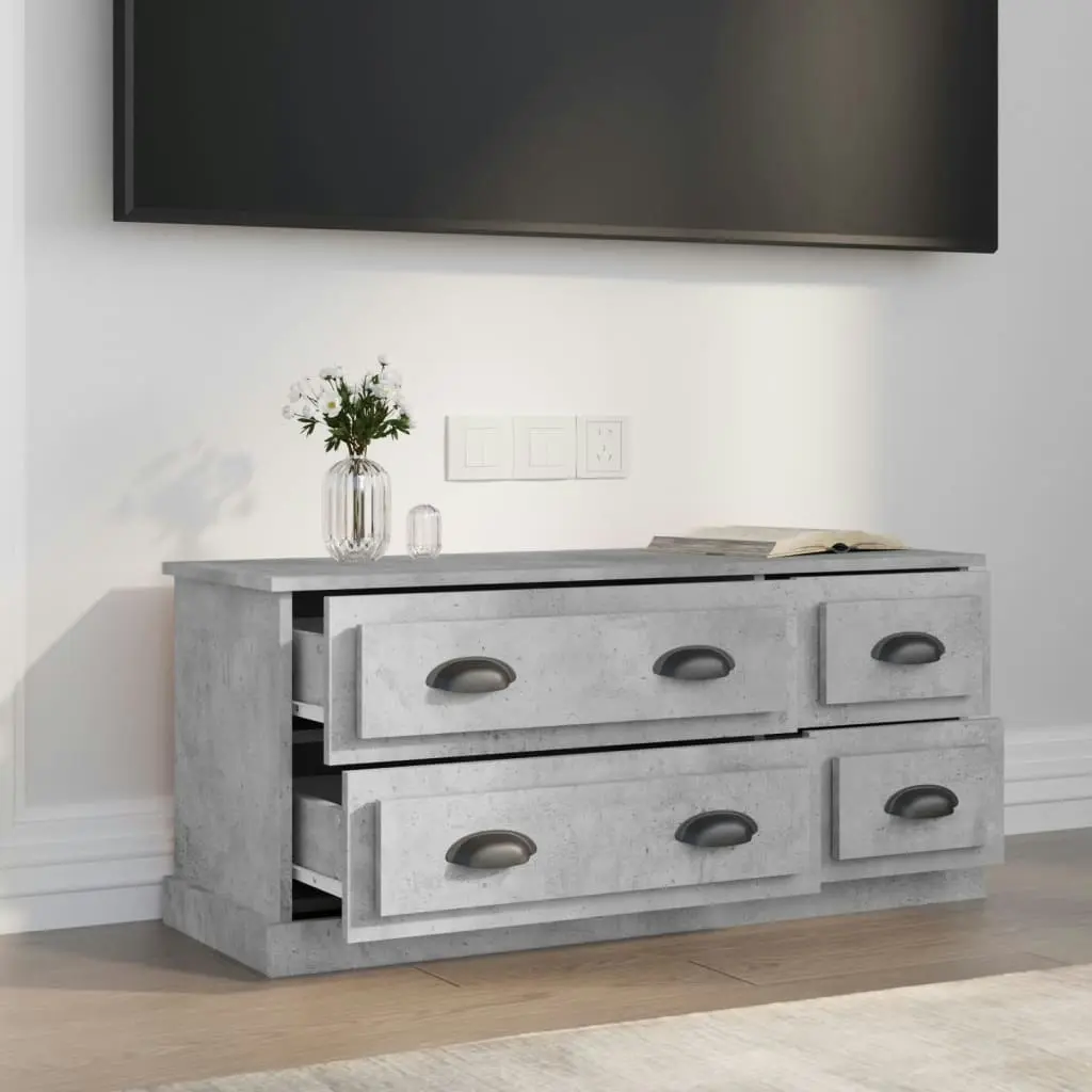 TV Cabinet Concrete Grey 100x35.5x45 cm Engineered Wood 816452