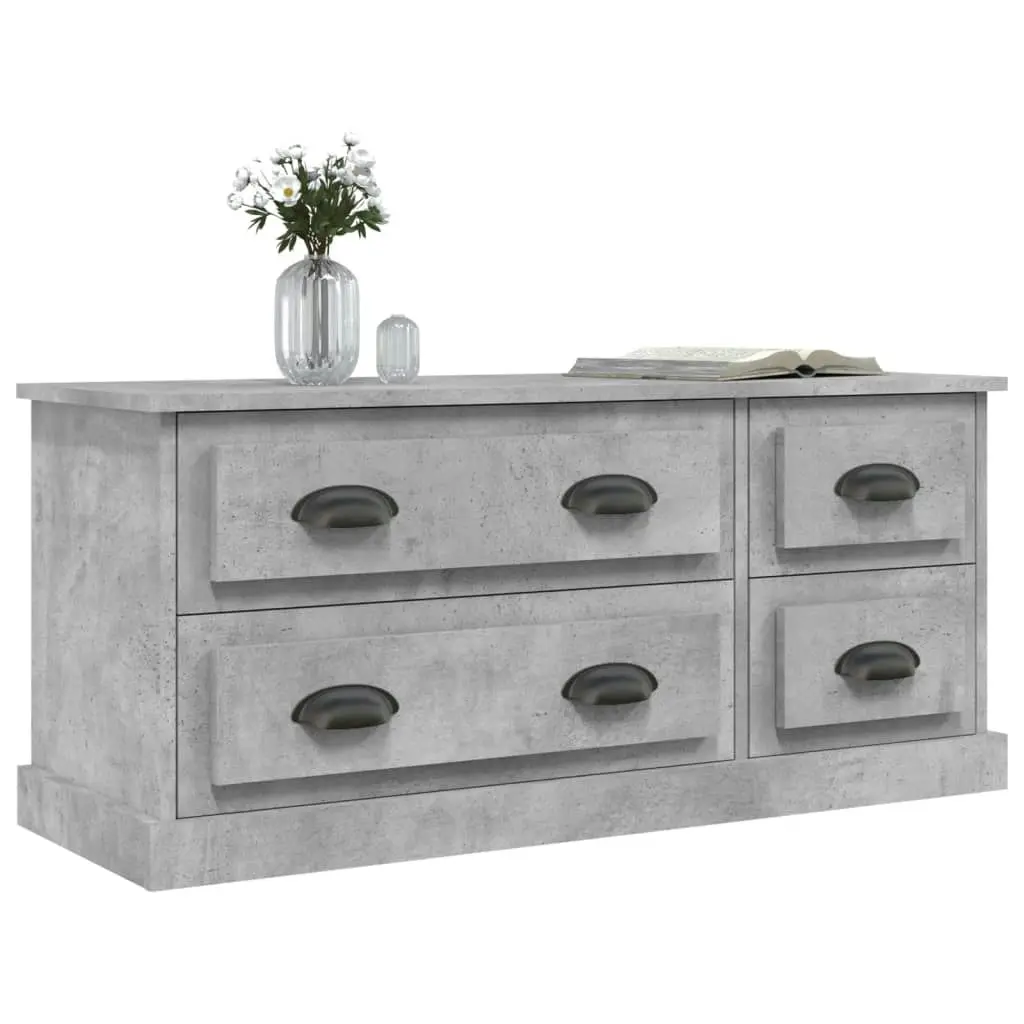 TV Cabinet Concrete Grey 100x35.5x45 cm Engineered Wood 816452