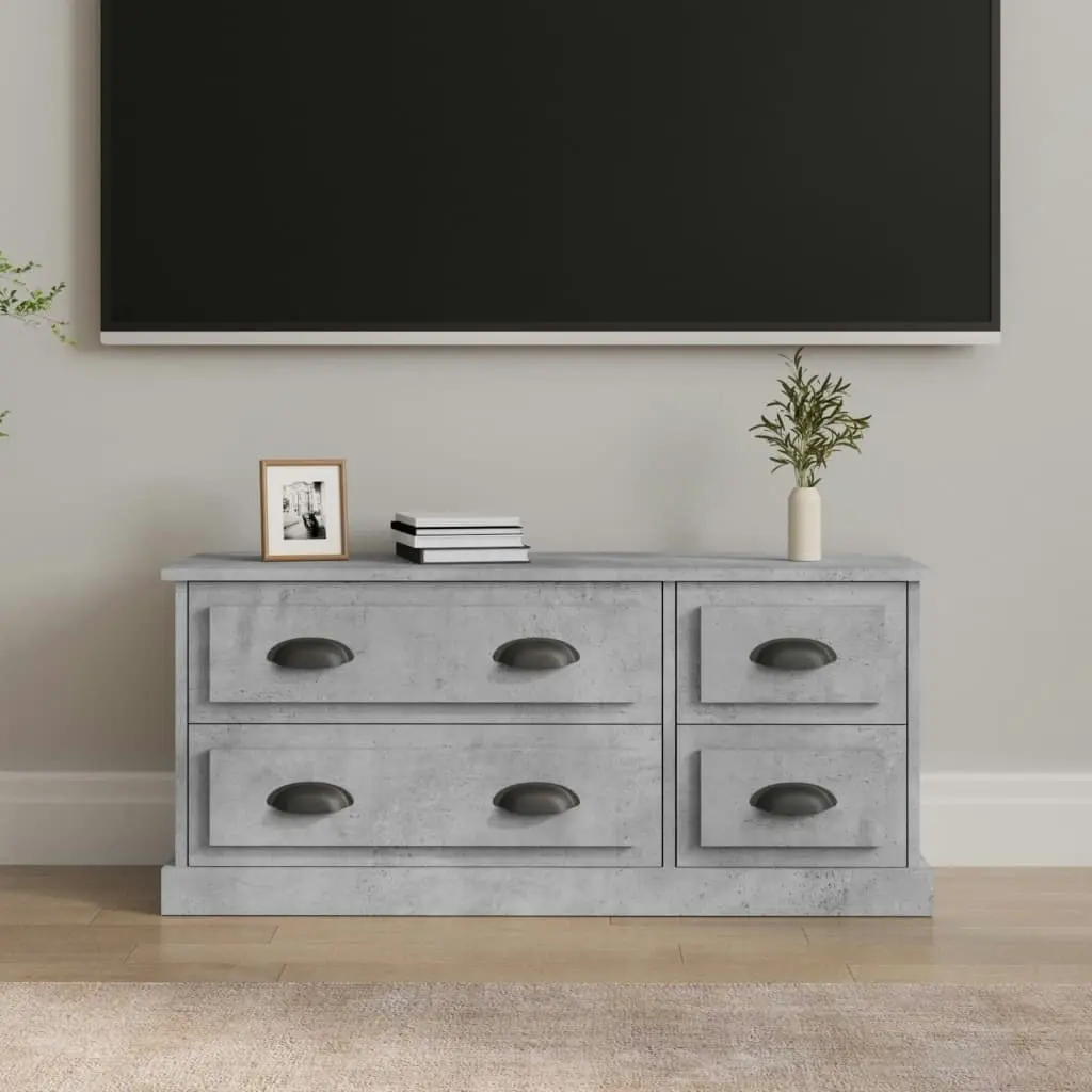 TV Cabinet Concrete Grey 100x35.5x45 cm Engineered Wood 816452