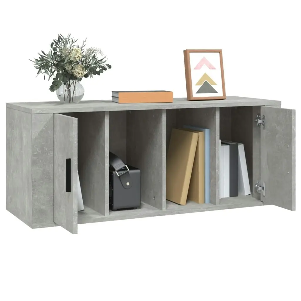 TV Cabinet Concrete Grey 100x35x40 cm Engineered Wood 816804