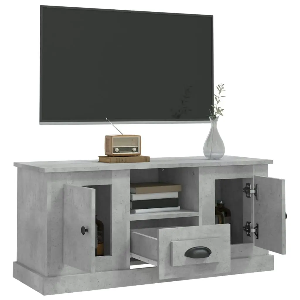 TV Cabinet Concrete Grey 100x35.5x45 cm Engineered Wood 816460