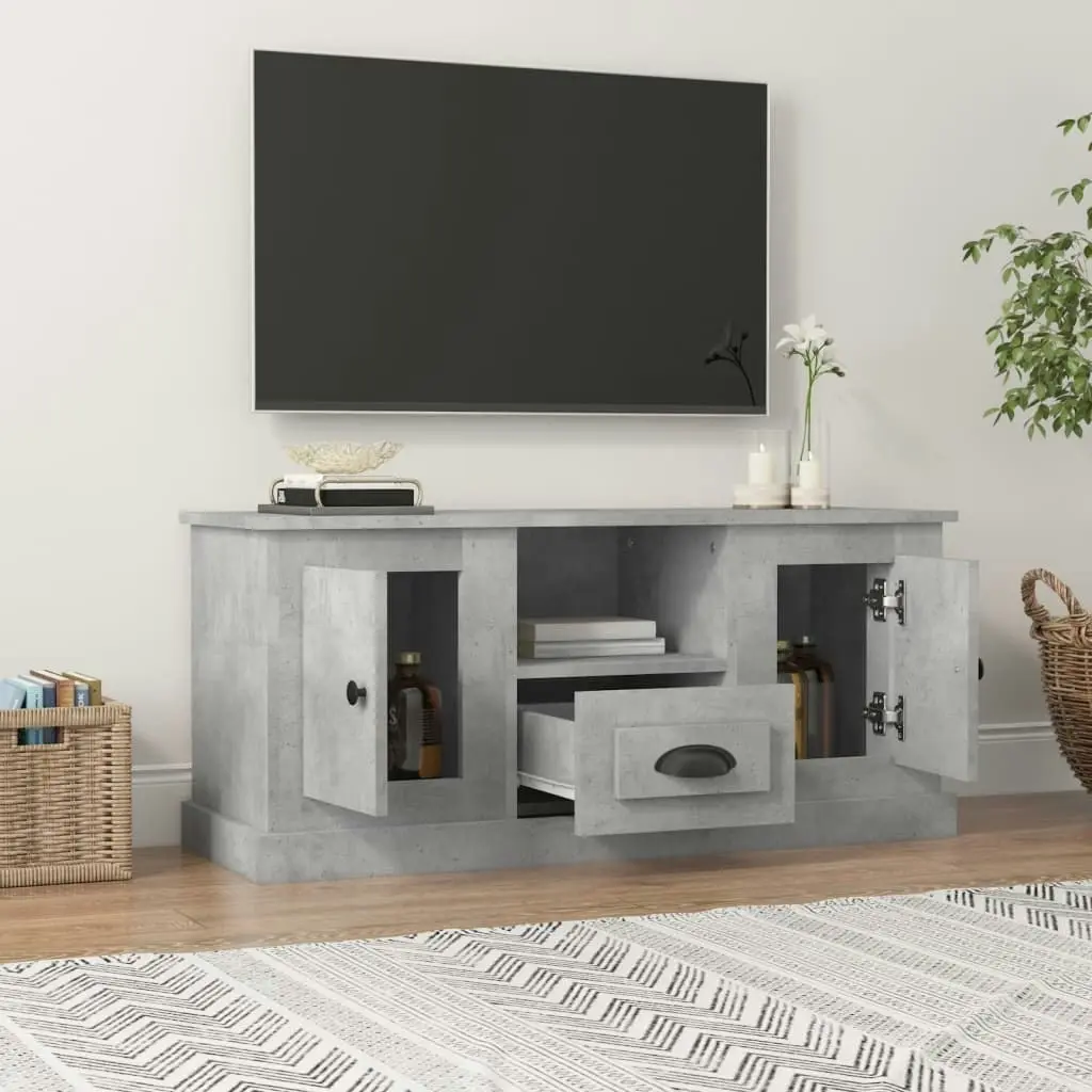 TV Cabinet Concrete Grey 100x35.5x45 cm Engineered Wood 816460