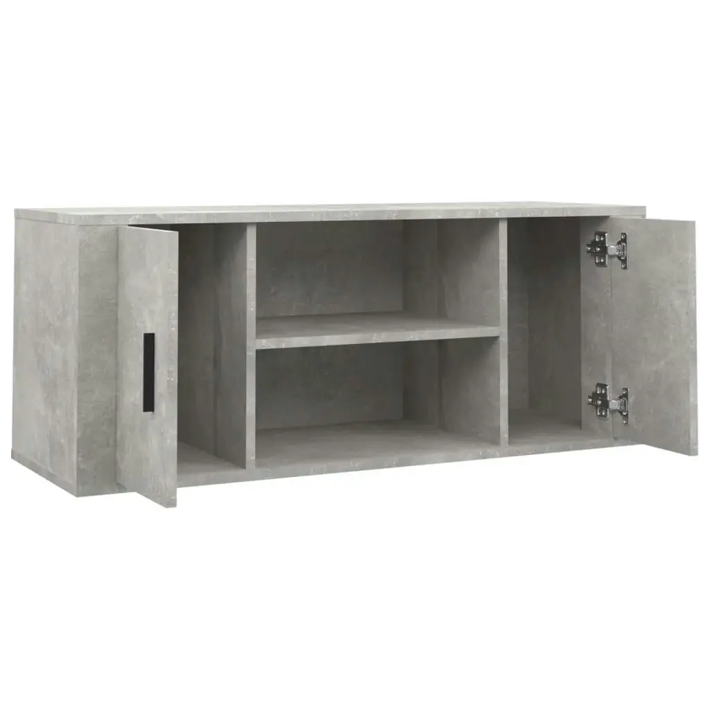 TV Cabinet Concrete Grey 100x35x40 cm Engineered Wood 823095