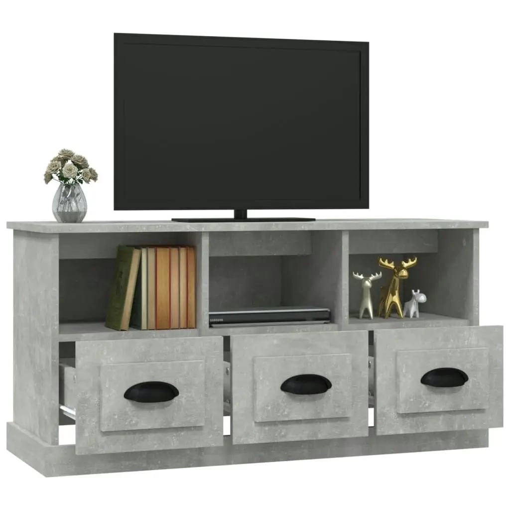 TV Cabinet Concrete Grey 100x35x50 cm Engineered Wood 816292