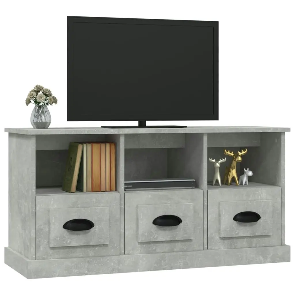 TV Cabinet Concrete Grey 100x35x50 cm Engineered Wood 816292