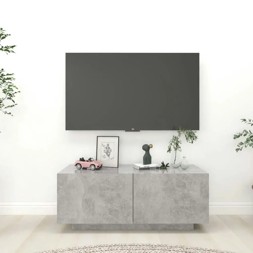 TV Cabinet Concrete Grey 100x35x40 cm Engineered Wood 804440