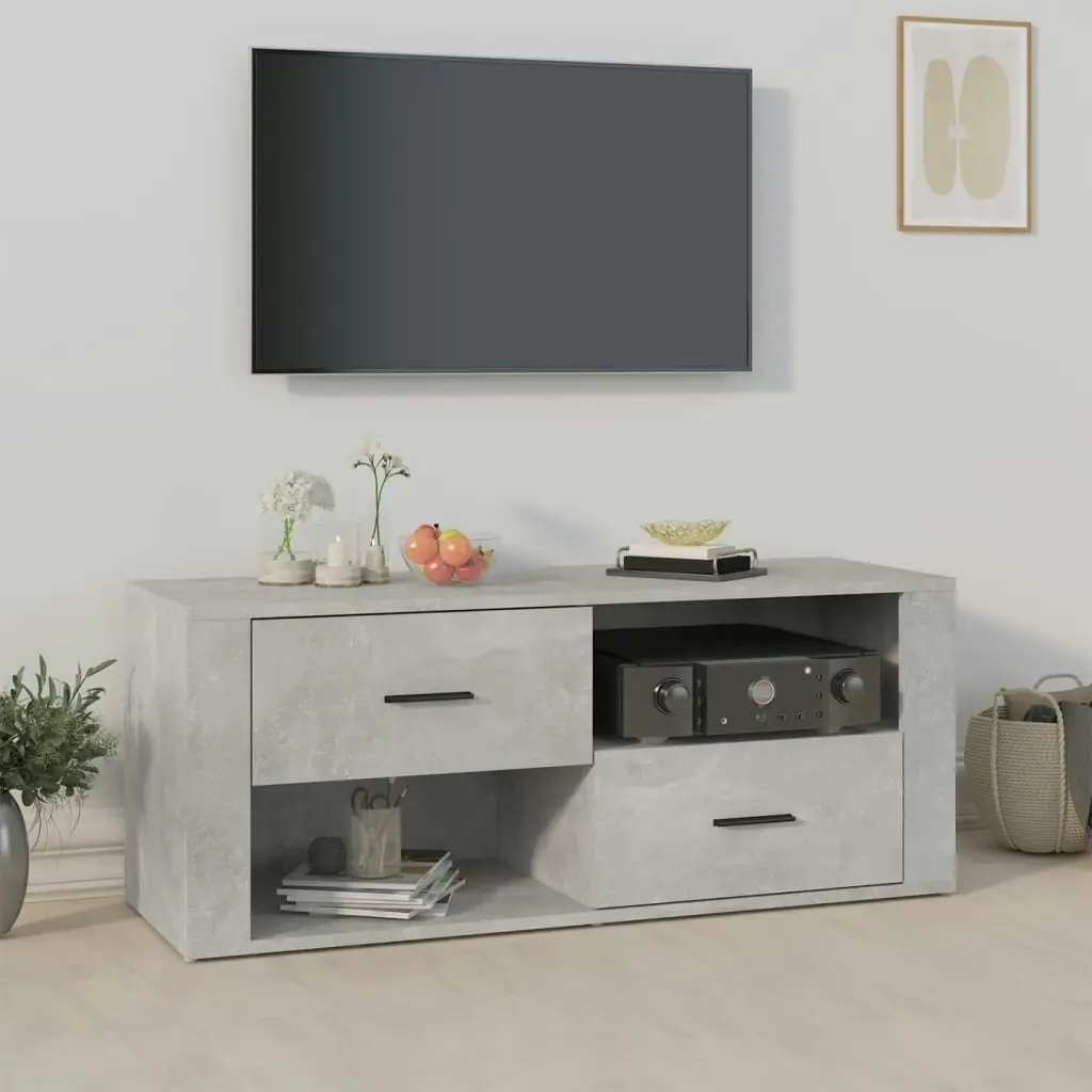 TV Cabinet Concrete Grey 100x35x40 cm Engineered Wood 823103