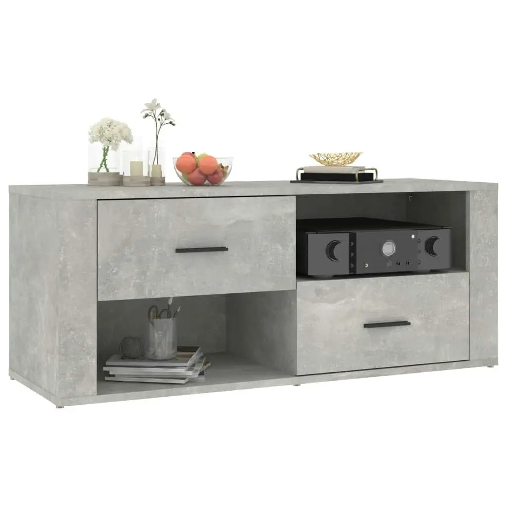 TV Cabinet Concrete Grey 100x35x40 cm Engineered Wood 823103