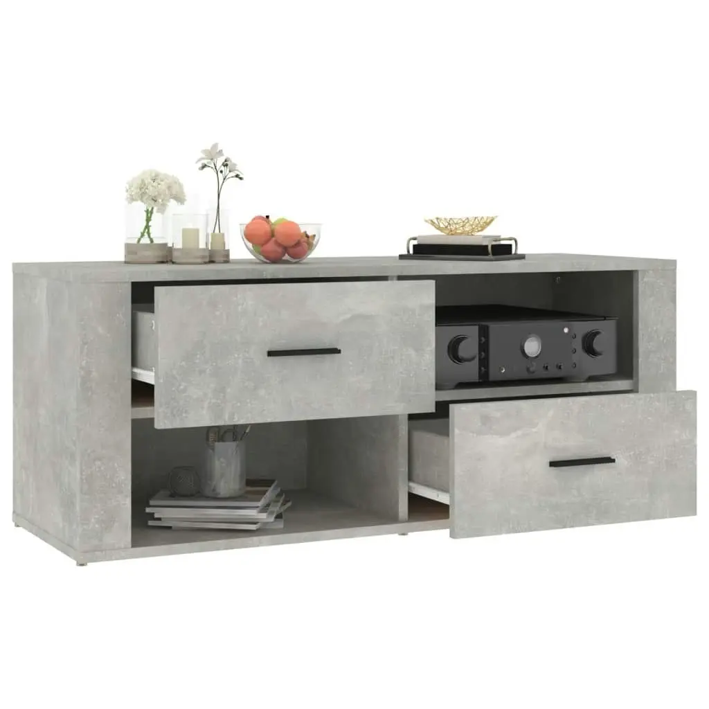 TV Cabinet Concrete Grey 100x35x40 cm Engineered Wood 823103