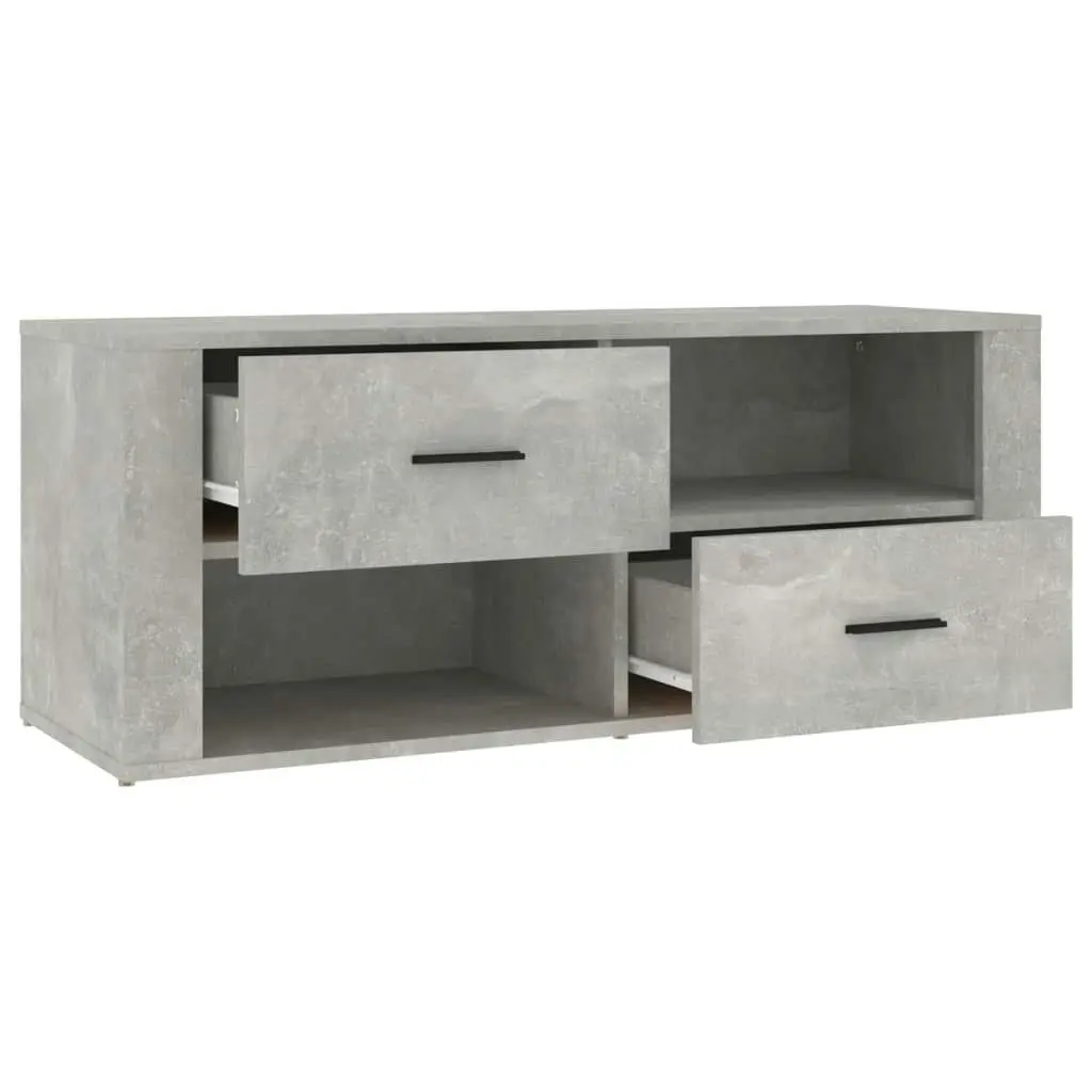 TV Cabinet Concrete Grey 100x35x40 cm Engineered Wood 823103