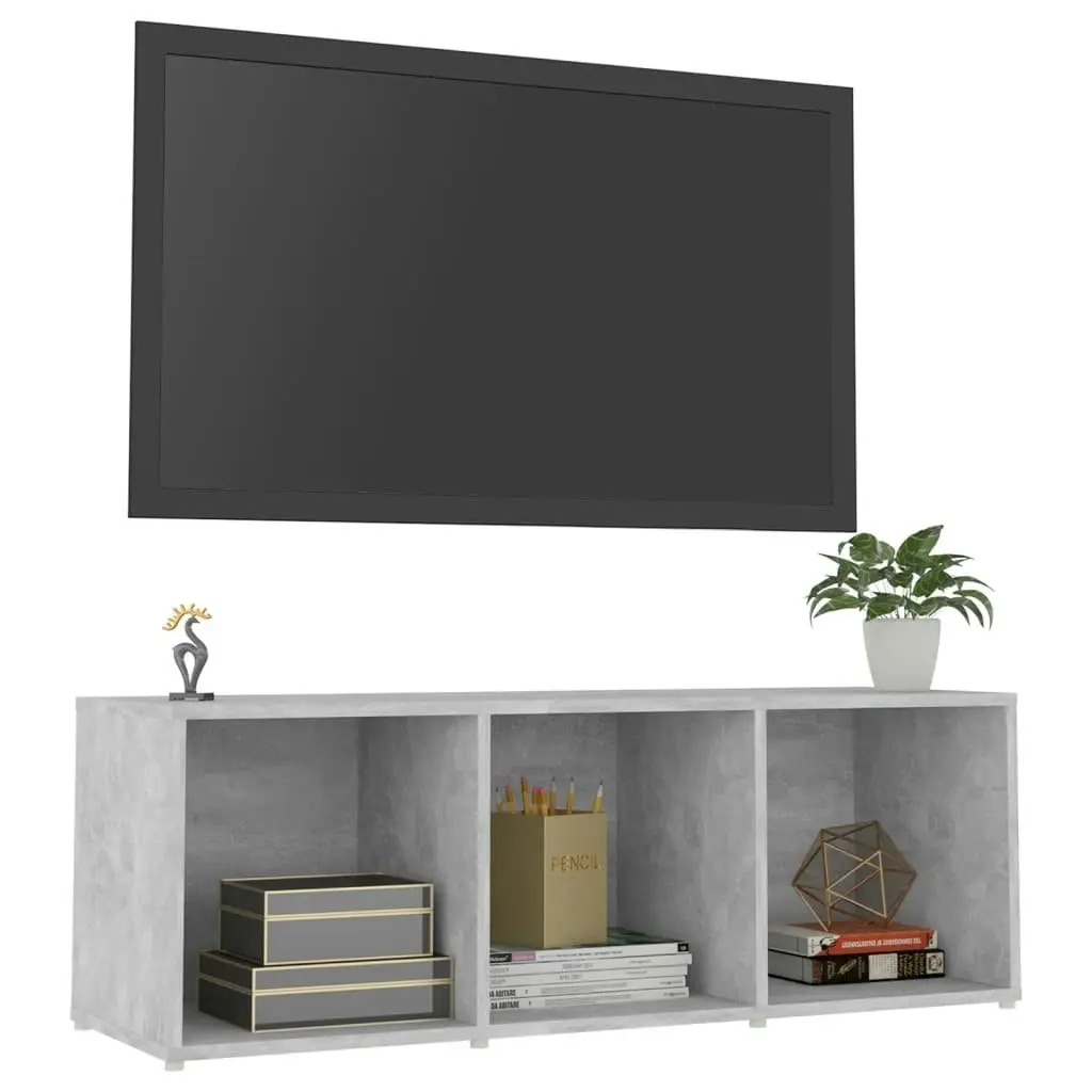 TV Cabinet Concrete Grey 107x35x37 cm Engineered Wood 805538