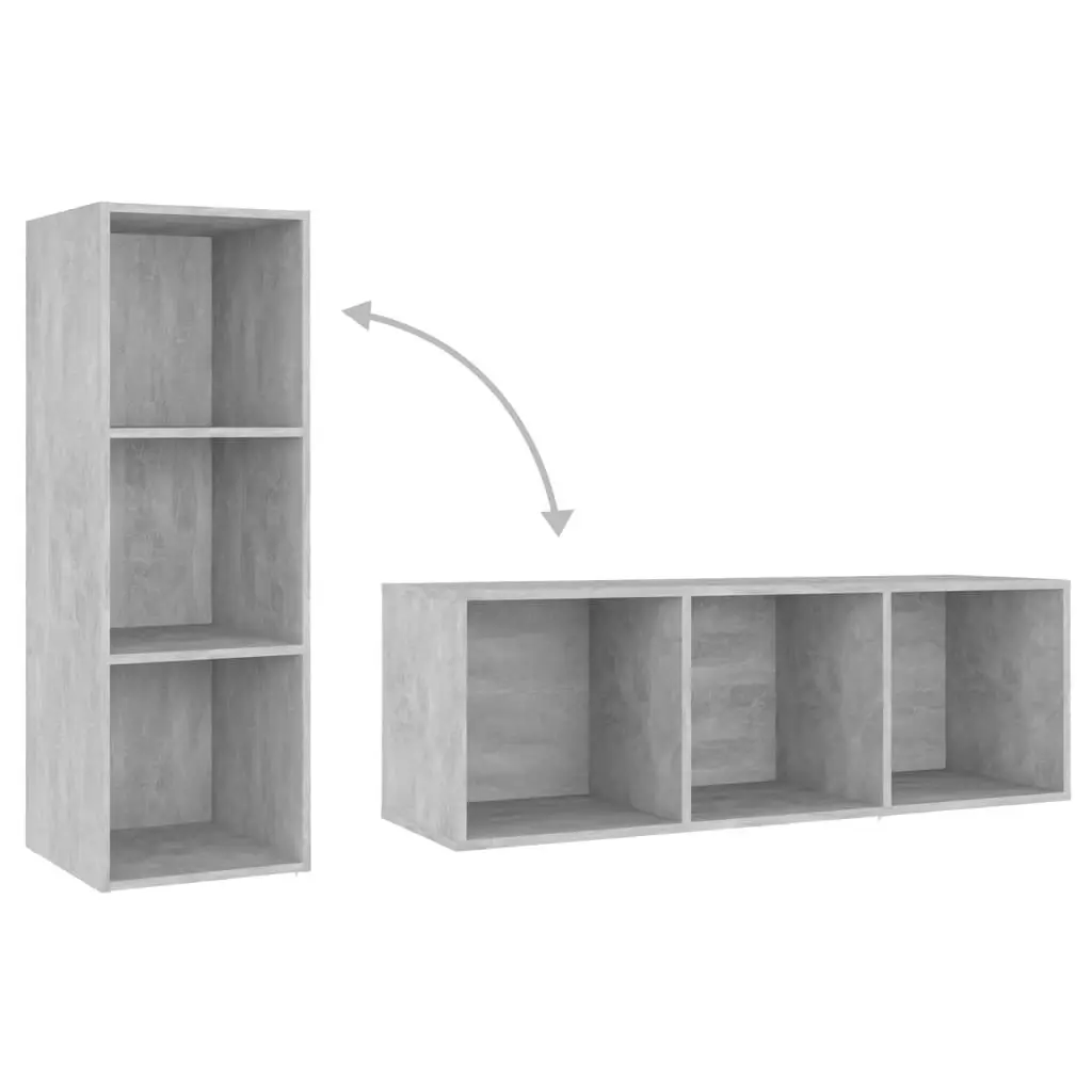 TV Cabinet Concrete Grey 107x35x37 cm Engineered Wood 805538