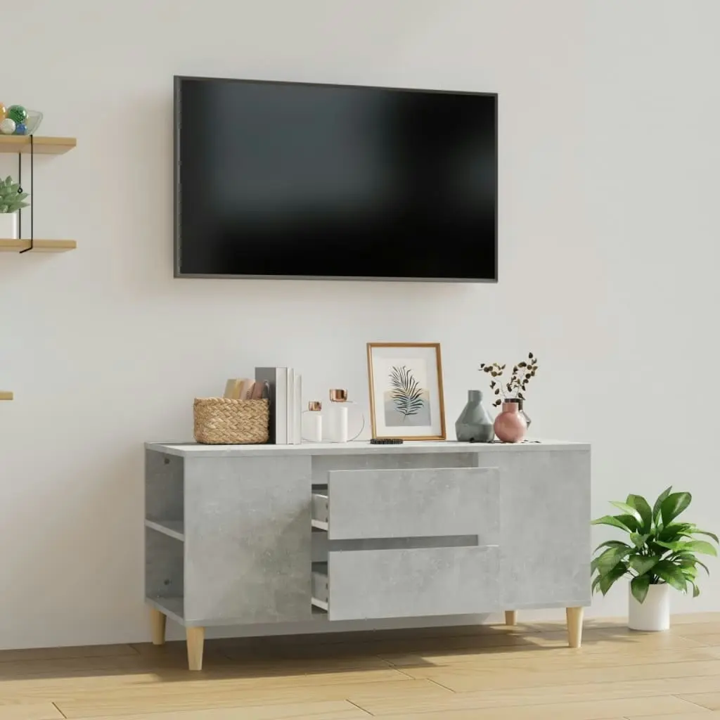 TV Cabinet Concrete Grey 102x44.5x50 cm Engineered Wood 819600