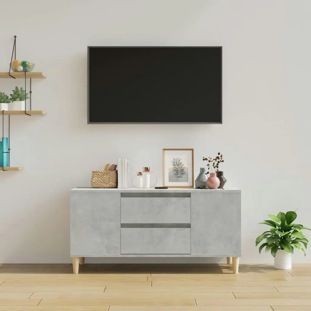 TV Cabinet Concrete Grey 102x44.5x50 cm Engineered Wood 819600