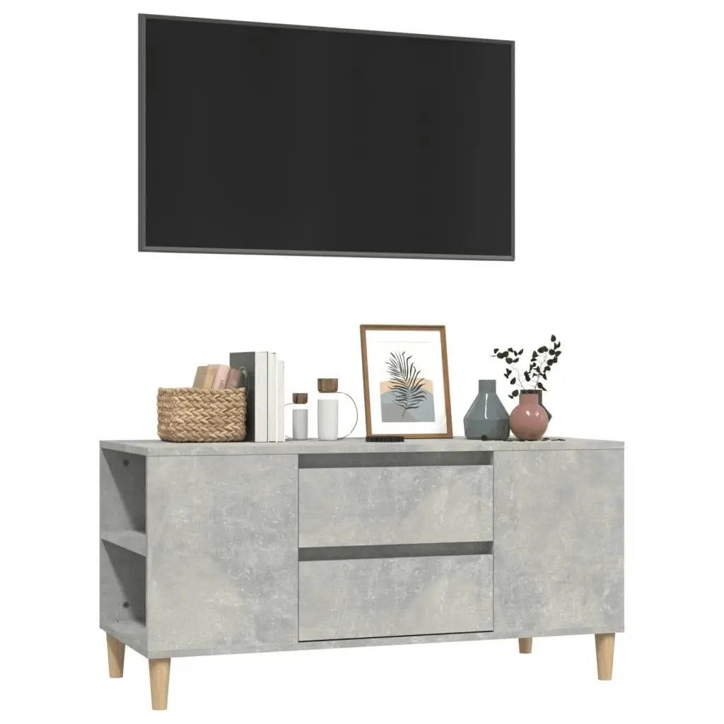 TV Cabinet Concrete Grey 102x44.5x50 cm Engineered Wood 819600