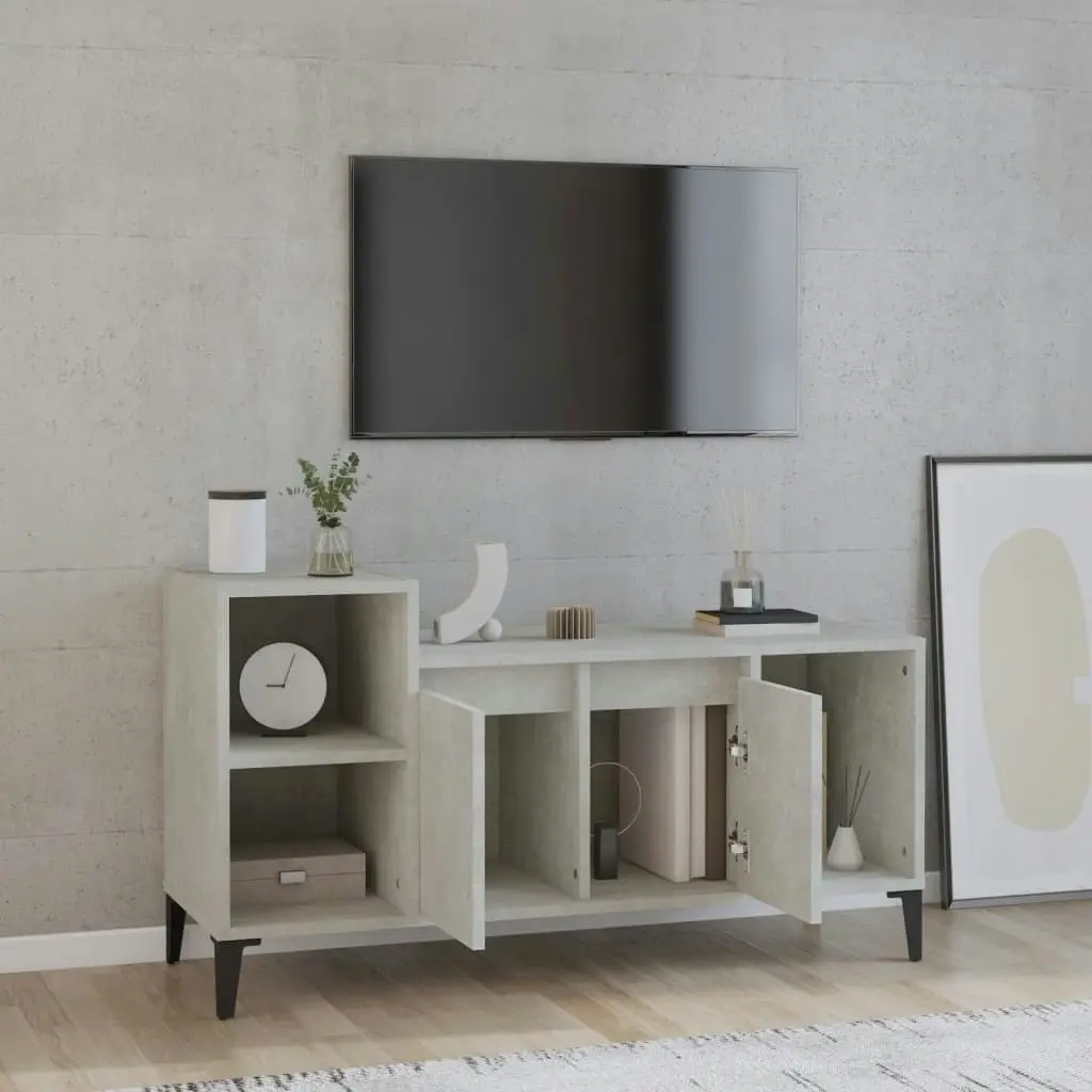 TV Cabinet Concrete Grey 100x35x55 cm Engineered Wood 821184