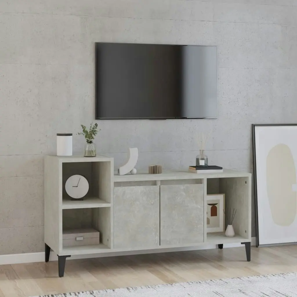 TV Cabinet Concrete Grey 100x35x55 cm Engineered Wood 821184