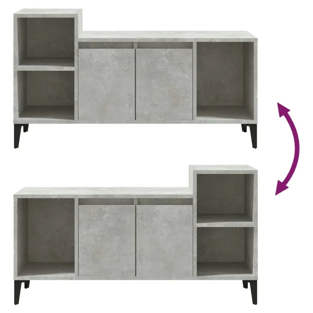 TV Cabinet Concrete Grey 100x35x55 cm Engineered Wood 821184