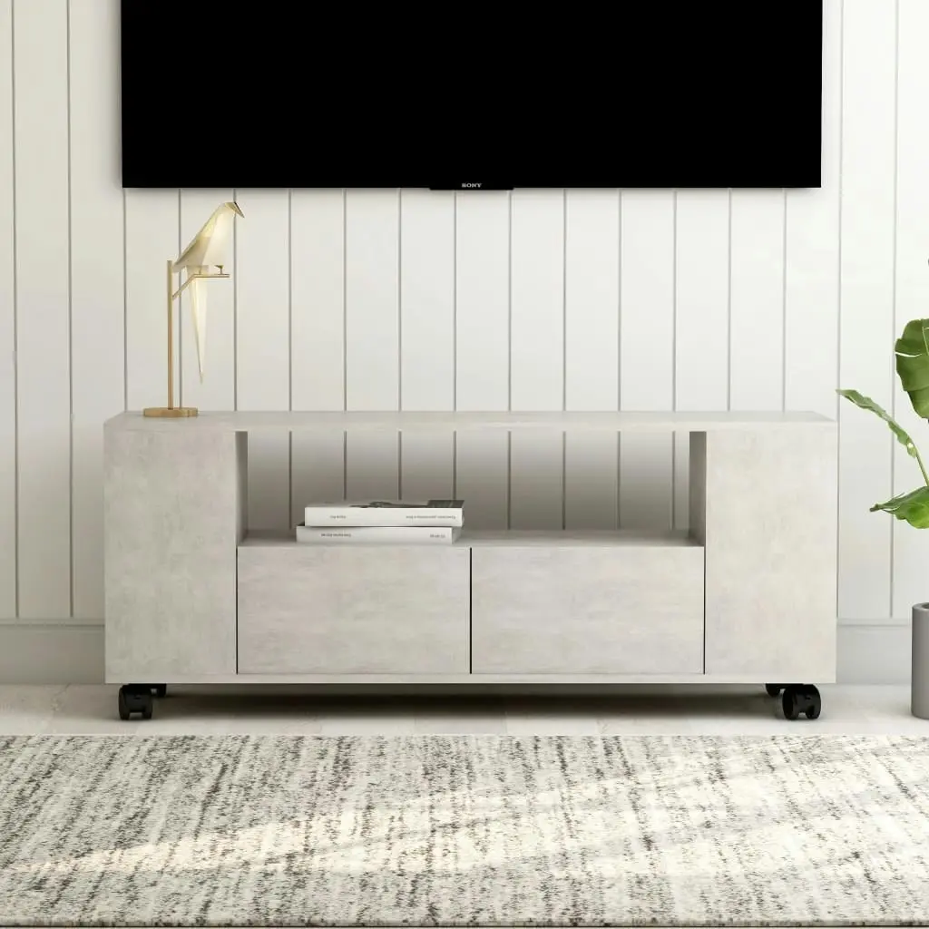 TV Cabinet Concrete Grey 120x35x48 cm Engineered Wood 801350