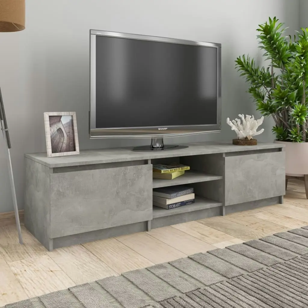 TV Cabinet Concrete Grey 140x40x35.5 cm Engineered Wood 800652