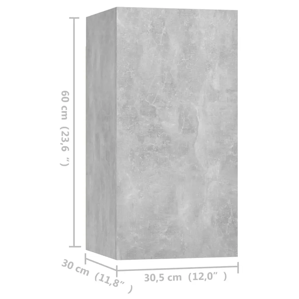 TV Cabinet Concrete Grey 30.5x30x60 cm Engineered Wood 803334