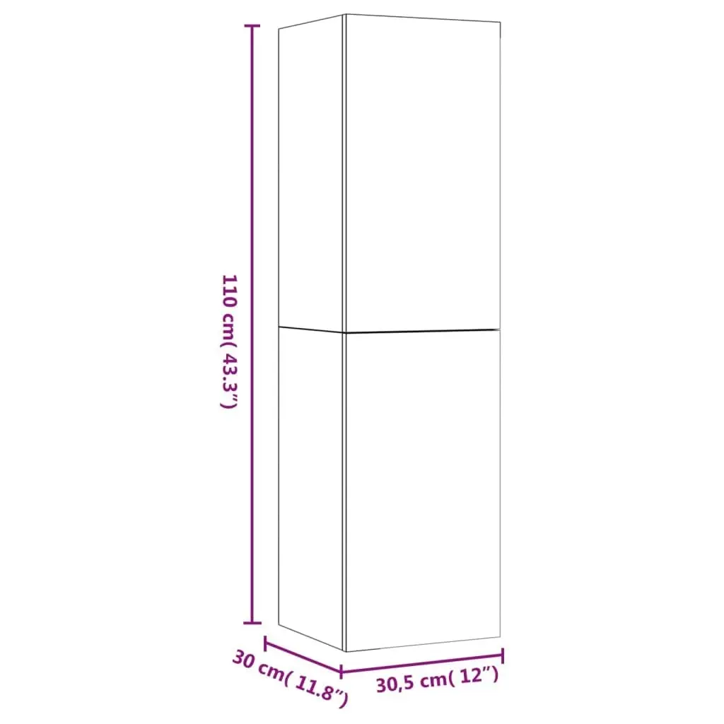 TV Cabinet Concrete Grey 30.5x30x110 cm Engineered Wood 803370