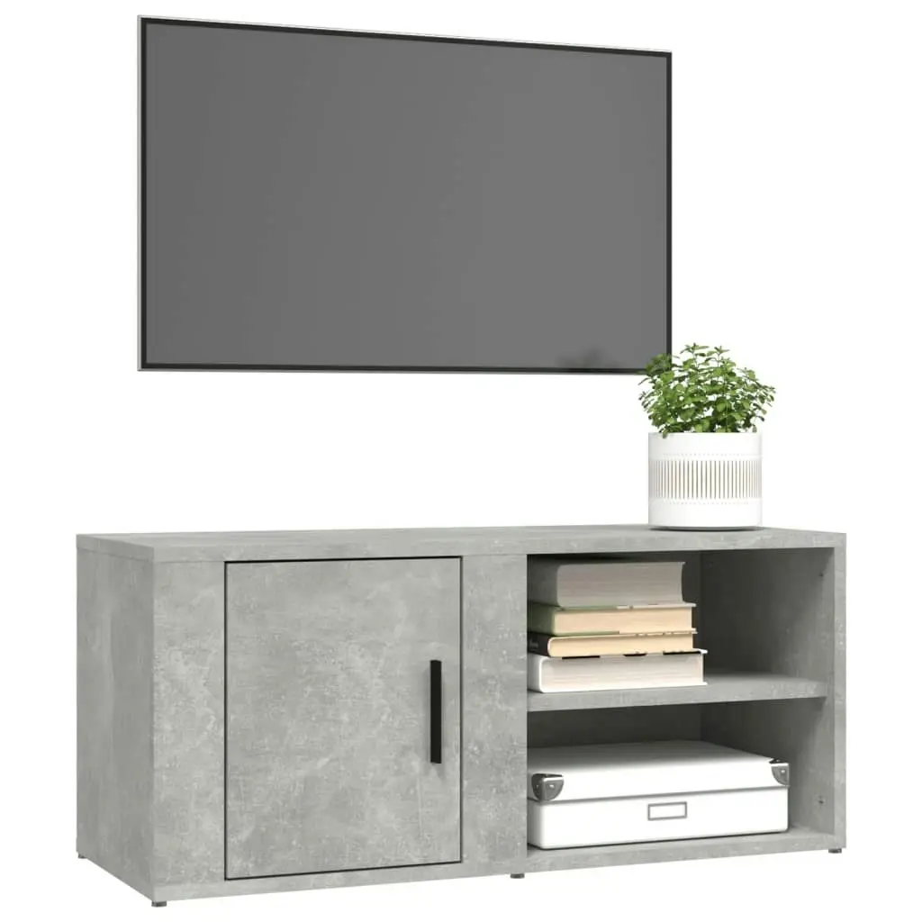 TV Cabinet Concrete Grey 80x31.5x36 cm Engineered Wood 819444