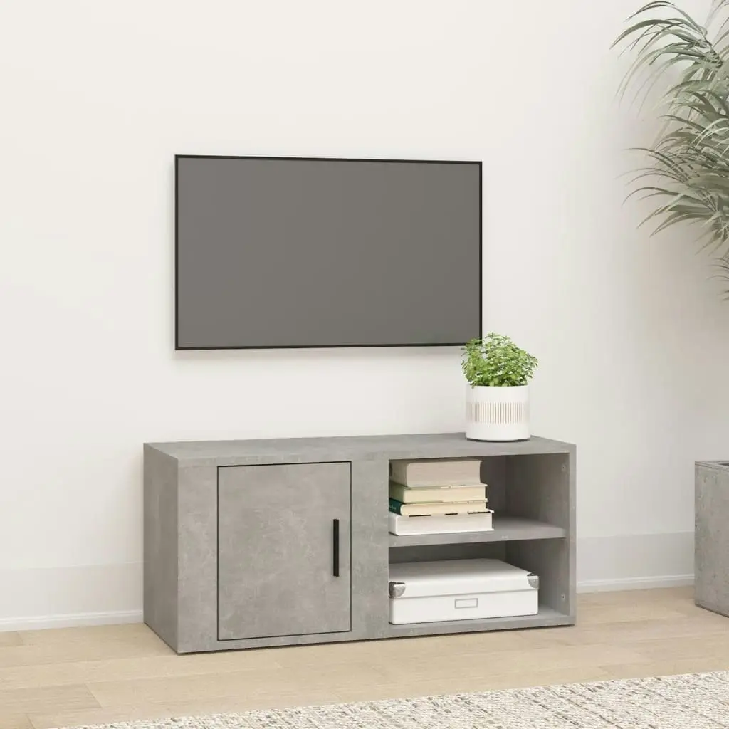 TV Cabinet Concrete Grey 80x31.5x36 cm Engineered Wood 819444