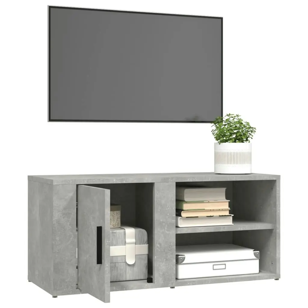 TV Cabinet Concrete Grey 80x31.5x36 cm Engineered Wood 819444