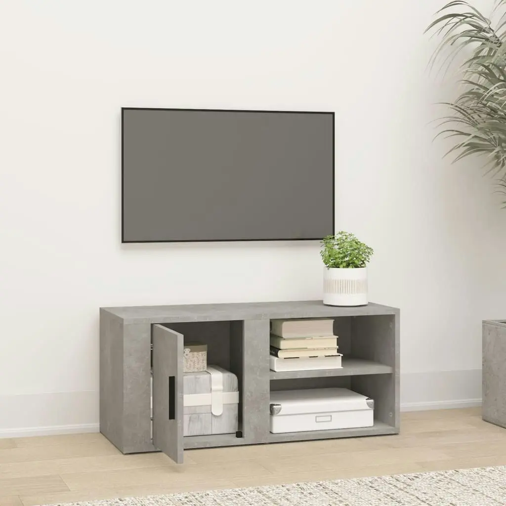 TV Cabinet Concrete Grey 80x31.5x36 cm Engineered Wood 819444