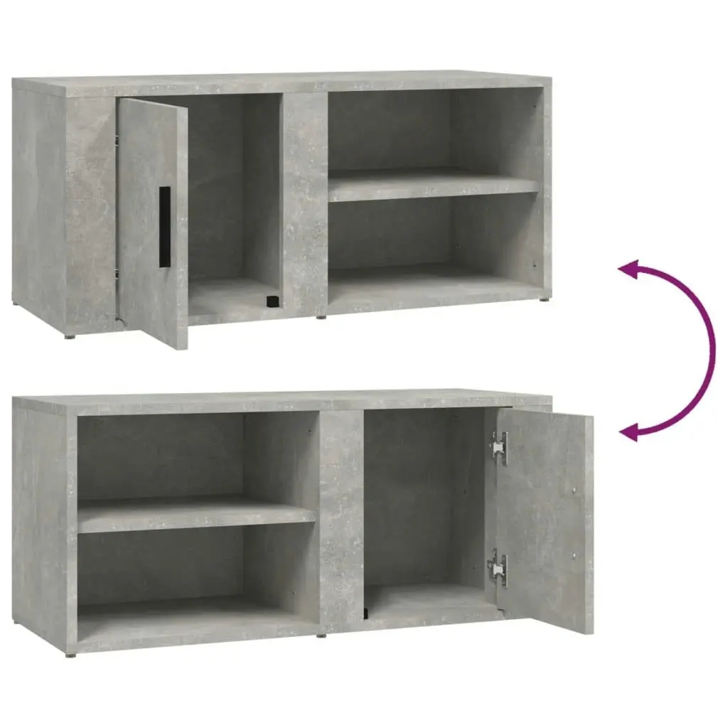 TV Cabinet Concrete Grey 80x31.5x36 cm Engineered Wood 819444