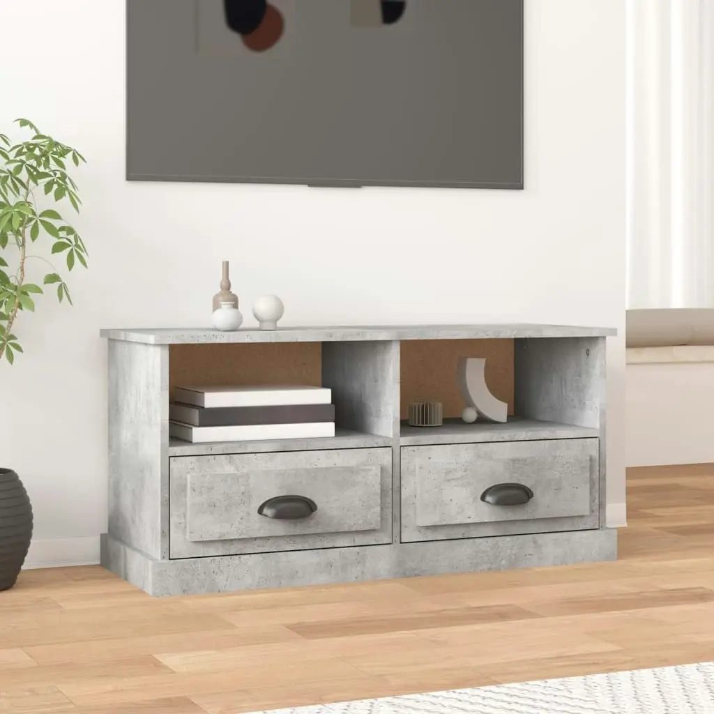 TV Cabinet Concrete Grey 93x35.5x45 cm Engineered Wood 816468