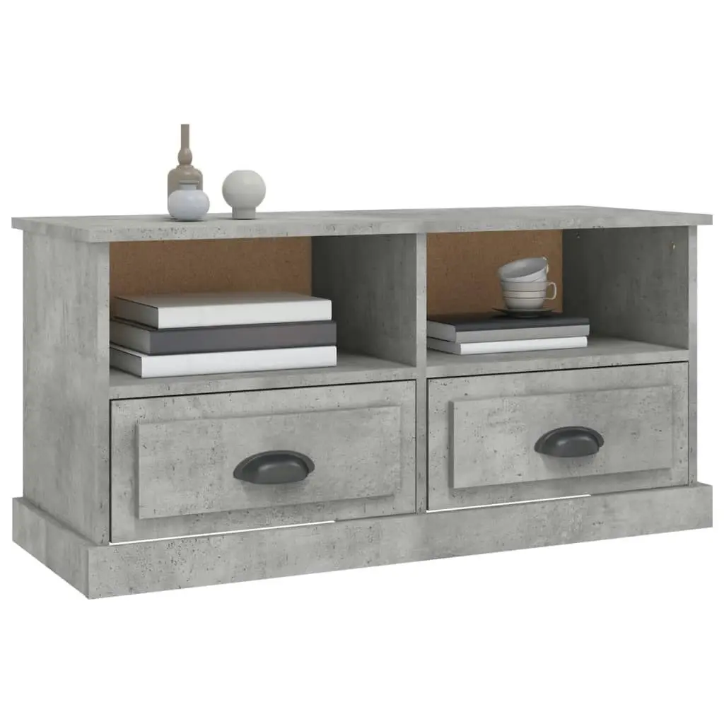 TV Cabinet Concrete Grey 93x35.5x45 cm Engineered Wood 816468