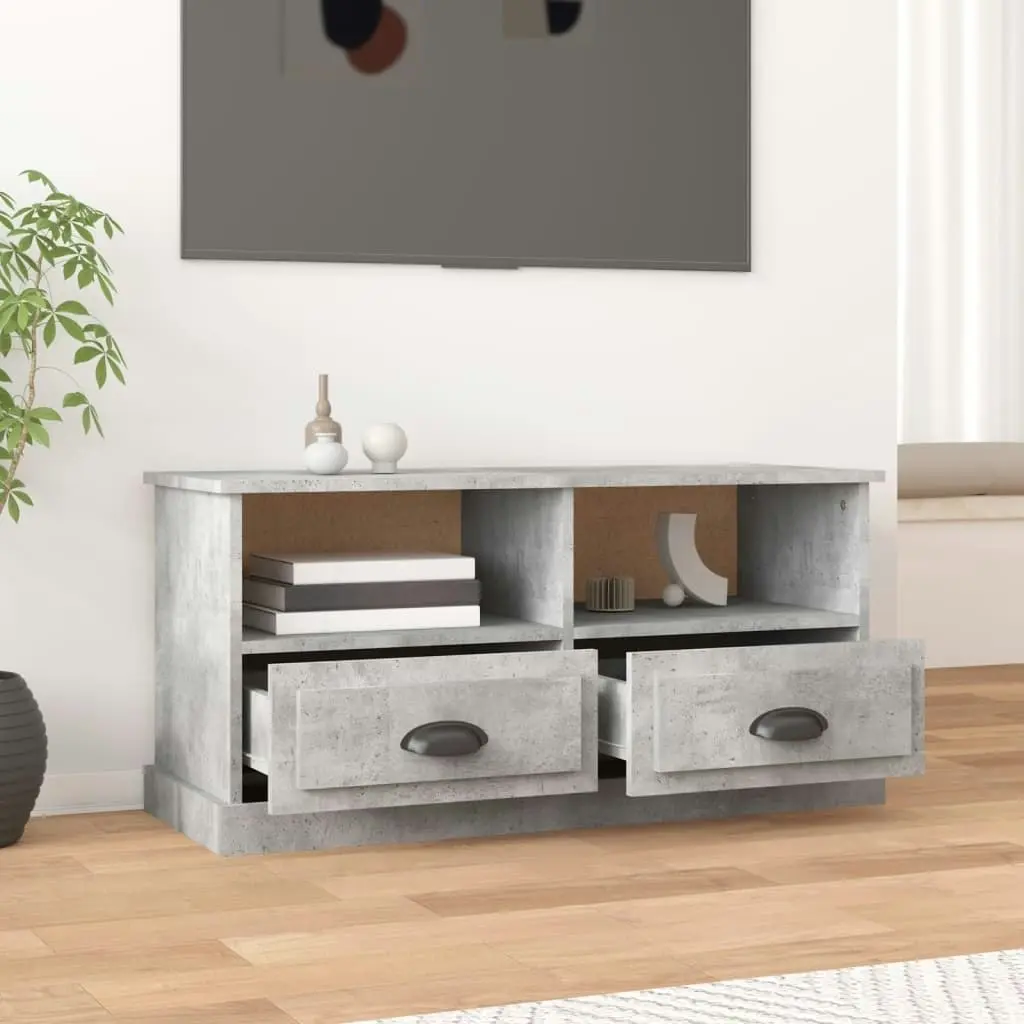 TV Cabinet Concrete Grey 93x35.5x45 cm Engineered Wood 816468