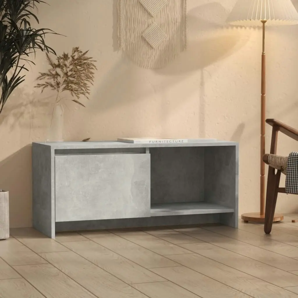 TV Cabinet Concrete Grey 90x35x40 cm Engineered Wood 809786