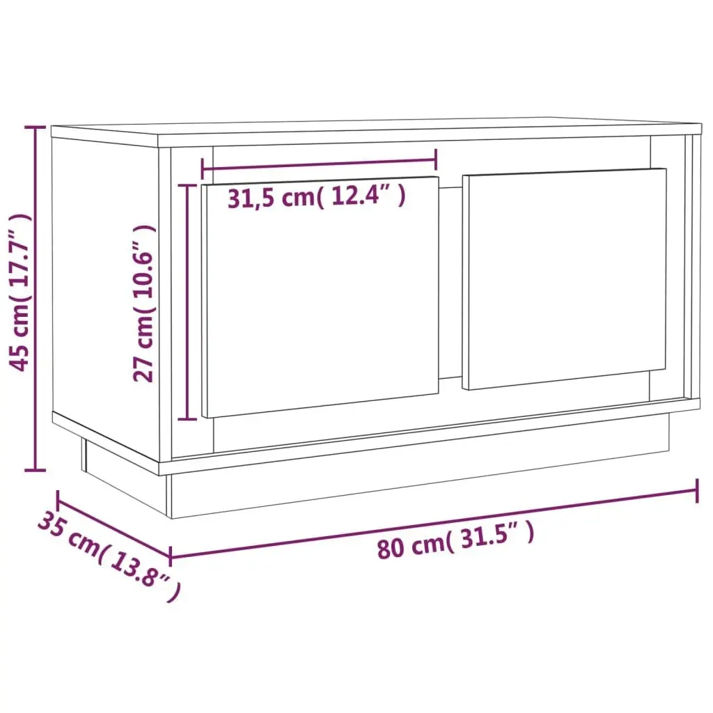 TV Cabinet Concrete Grey 80x35x45 cm Engineered Wood 819856